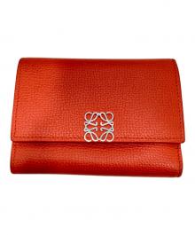 LOEWE（ロエベ）の古着「アナグラム バーティカル ウォレット スモール /3つ折り財布」｜オレンジ