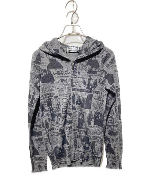 Hysteric Glamour（ヒステリックグラマー）Hysteric Glamour (ヒステリックグラマー) THE VELVET UNDERGROUNDニットパーカー ブラック サイズ:FREEの古着・服飾アイテム