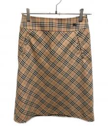 Burberry's（バーバリーズ）の古着「ノバチェックウールスカート」｜ブラウン