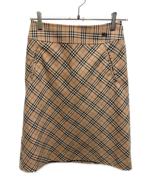 Burberry's（バーバリーズ）Burberry's (バーバリーズ) ノバチェックウールスカート ブラウン サイズ:36の古着・服飾アイテム