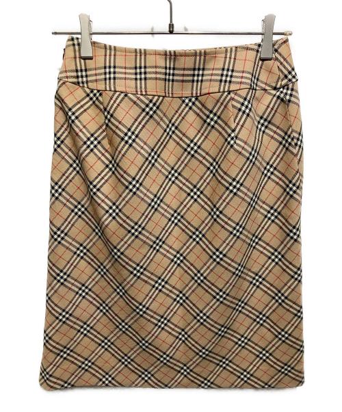 Burberry's（バーバリーズ）Burberry's (バーバリーズ) ノバチェックウールスカート ブラウン サイズ:36の古着・服飾アイテム