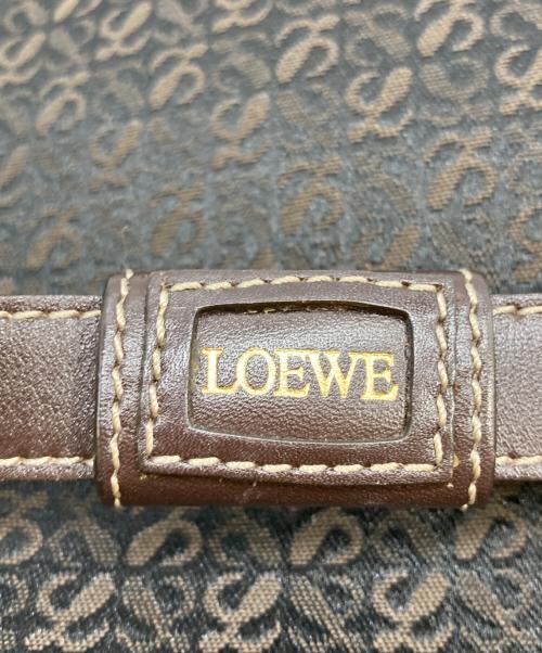 LOEWE（ロエベ）LOEWE (ロエベ) キャンバスショルダーバッグ ブラック×ブラウンの古着・服飾アイテム