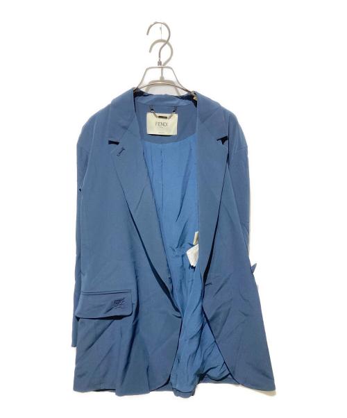 FENDI（フェンディ）FENDI (フェンディ) シルクテーラードジャケット ネイビー サイズ:36の古着・服飾アイテム