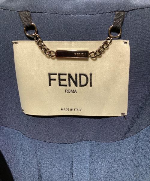 FENDI（フェンディ）FENDI (フェンディ) シルクテーラードジャケット ネイビー サイズ:36の古着・服飾アイテム