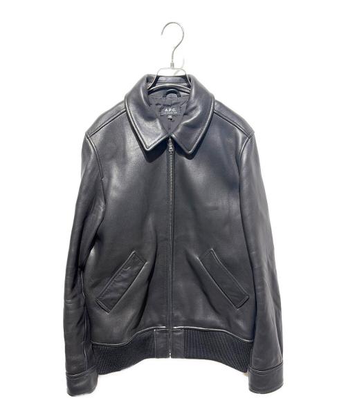 A.P.C.（アーペーセー）A.P.C. (アーペーセー) MOTO BLOUSON/レザージャケット ブラック サイズ:Ｍの古着・服飾アイテム