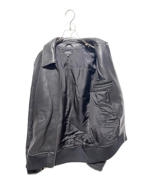A.P.C.（アーペーセー）A.P.C. (アーペーセー) MOTO BLOUSON/レザージャケット ブラック サイズ:Ｍの古着・服飾アイテム
