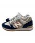 NEW BALANCE (ニューバランス) ローカットスニーカー ネイビー×ホワイト サイズ:8：6000円