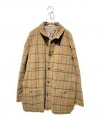 PAPAS×Harris Tweedパパス×ハリスツイード）の古着「チェックジャケット」｜ブラウン×パープル