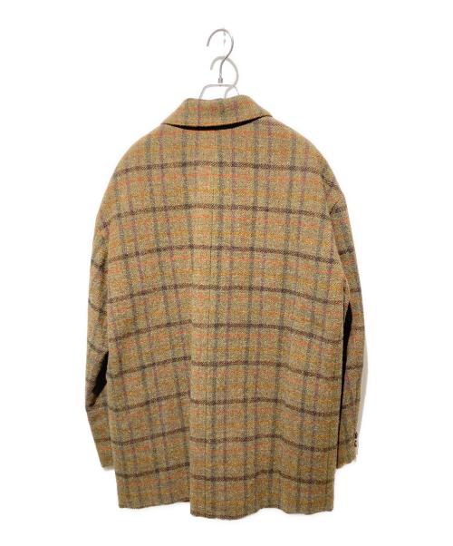 PAPAS（パパス）PAPAS (パパス) Harris Tweed (ハリスツイード) チェックジャケット ブラウン×パープル サイズ:Ｌの古着・服飾アイテム