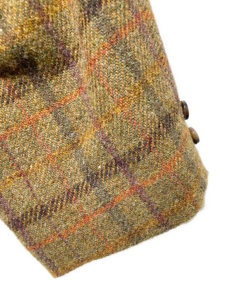 PAPAS（パパス）PAPAS (パパス) Harris Tweed (ハリスツイード) チェックジャケット ブラウン×パープル サイズ:Ｌの古着・服飾アイテム