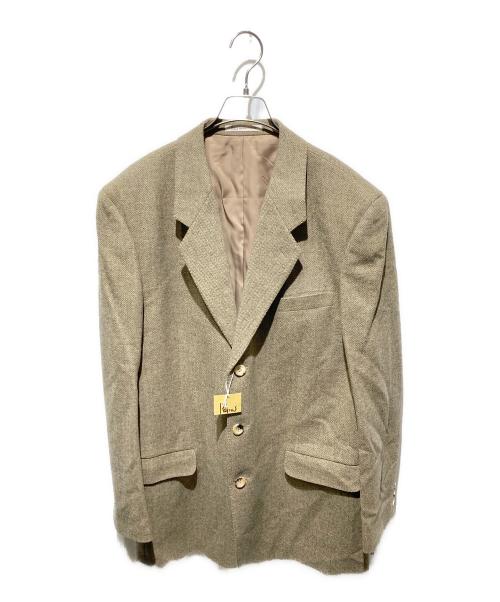 PAPAS（パパス）PAPAS (パパス) ヘリンボーン3Bジャケット ブラウン サイズ:Ｌの古着・服飾アイテム