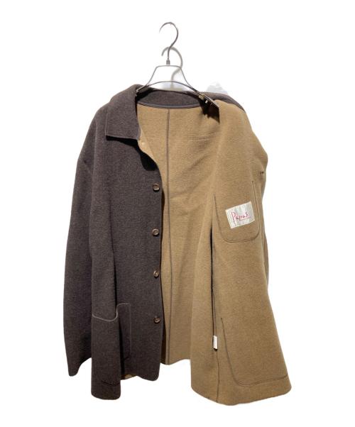 PAPAS（パパス）PAPAS (パパス) ウールコート ブラウン サイズ:Ｌの古着・服飾アイテム