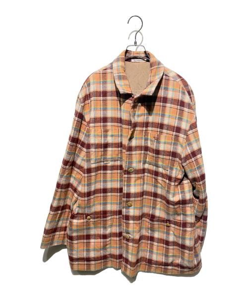 PAPAS（パパス）PAPAS (パパス) チェックジャケット ブラウン×ホワイト サイズ:Ｌの古着・服飾アイテム