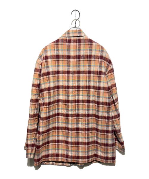 PAPAS（パパス）PAPAS (パパス) チェックジャケット ブラウン×ホワイト サイズ:Ｌの古着・服飾アイテム