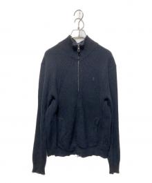 POLO RALPH LAUREN（ポロ・ラルフローレン）の古着「ジップニットジャケット」｜ブラック