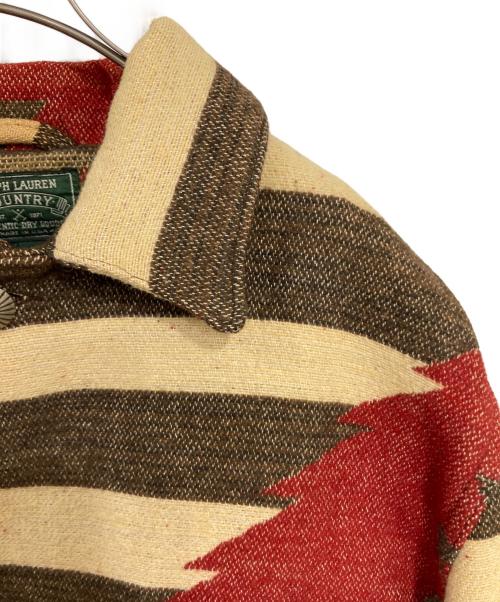 RALPH LAUREN COUNTRY（ラルフローレンカントリー）RALPH LAUREN COUNTRY (ラルフローレンカントリー) ネイティブラグジャケット レッド サイズ:Sの古着・服飾アイテム