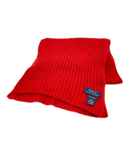 POLO RALPH LAUREN（ポロ・ラルフローレン）POLO RALPH LAUREN (ポロ・ラルフローレン) カシミヤマフラー レッドの古着・服飾アイテム