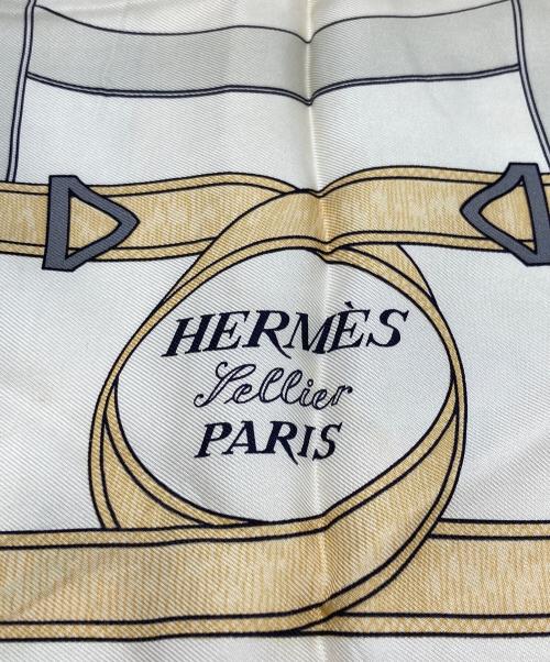 HERMES（エルメス）HERMES (エルメス) シルクスカーフ ネイビー×ホワイトの古着・服飾アイテム