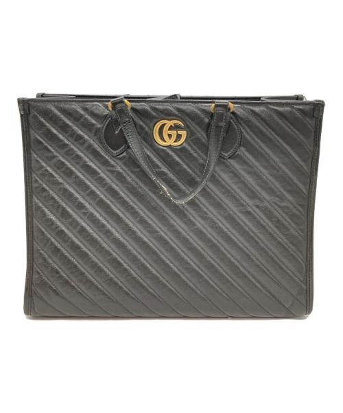 GUCCI（グッチ）GUCCI (グッチ) GGマーモント ハンドバッグ / トートバッグ ブラックの古着・服飾アイテム