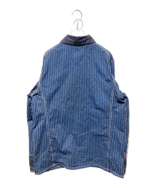 Trophy Clothing（トロフィークロージング）TROPHY CLOTHING (トロフィークロージング) ヒッコリーカバーオール ブルー サイズ:Ｍの古着・服飾アイテム