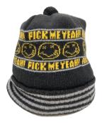 Hysteric Glamour×Kurt Cobainヒステリックグラマー×カートコバーン）の古着「スマイルニット帽」｜ブラック×イエロー