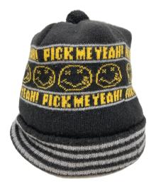 Hysteric Glamour×Kurt Cobain（ヒステリックグラマー×カートコバーン）の古着「スマイルニット帽」｜ブラック×イエロー