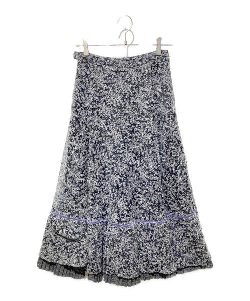 KENZO（ケンゾー）KENZO (ケンゾー) フラワーパターンスカート ブラック サイズ:40の古着・服飾アイテム