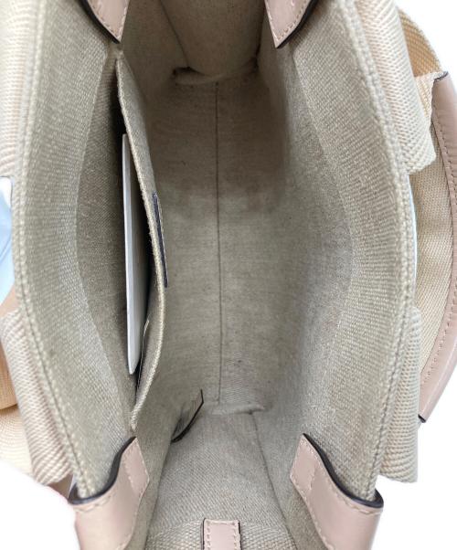 Chloe（クロエ）Chloe (クロエ) Woody スモールトートバッグ ベージュ×ピンクの古着・服飾アイテム