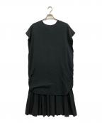 mizuiro-indミズイロインド）の古着「コットンダブルヘム ワンピース」｜ブラック