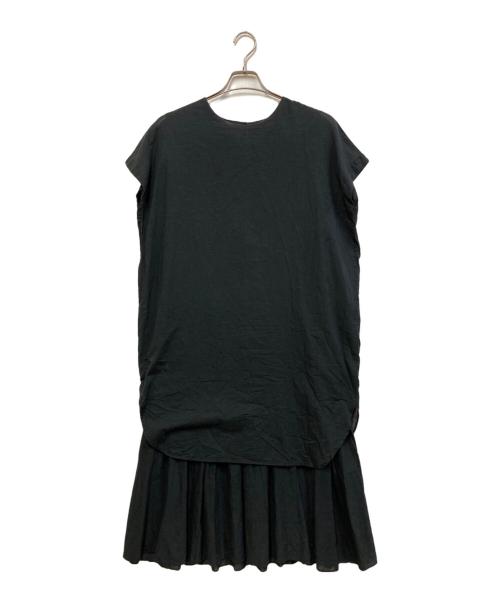 mizuiro-ind（ミズイロインド）mizuiro-ind (ミズイロインド) コットンダブルヘム ワンピース ブラック サイズ:表記なしの古着・服飾アイテム