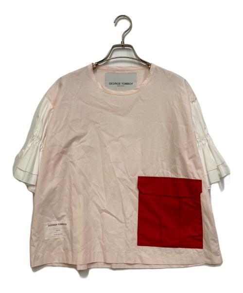 GEORGE TOMBOY（ジョージトムボーイ）GEORGE TOMBOY (ジョージトムボーイ) フリルブラウス ピンク サイズ:Sの古着・服飾アイテム