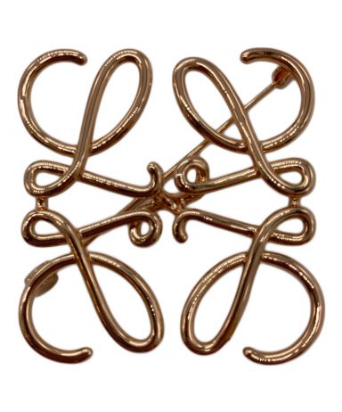 中古・古着通販】LOEWE (ロエベ) アナグラムブローチ ピンクゴールド