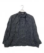 ICHI Antiquitesイチアンティークス）の古着「東炊きリネンギンガムシャツ」｜グレー×ネイビー