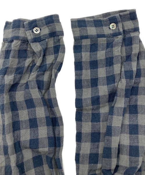 ICHI Antiquites（イチアンティークス）ICHI Antiquites (イチアンティークス) 東炊きリネンギンガムシャツ グレー×ネイビー サイズ:表記なしの古着・服飾アイテム