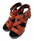 BOTTEGA VENETAボッテガベネタ）の古着「プラットフォームサンダル」｜オレンジ