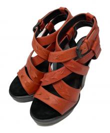 BOTTEGA VENETA（ボッテガベネタ）の古着「プラットフォームサンダル」｜オレンジ