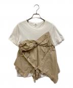 LANVIN en Bleuランバンオンブルー）の古着「ビスチェデザインコンビカットソー」｜ホワイト