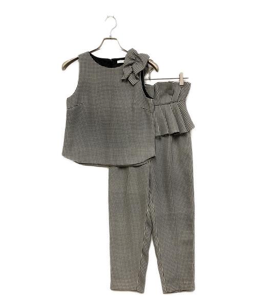 FRAY ID（フレイ アイディー）FRAY ID (フレイ アイディー) セットアップオールインワン ホワイト×ブラック サイズ:SIZE 0の古着・服飾アイテム