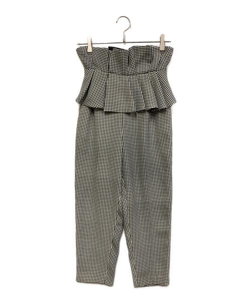 FRAY ID（フレイ アイディー）FRAY ID (フレイ アイディー) セットアップオールインワン ホワイト×ブラック サイズ:SIZE 0の古着・服飾アイテム