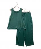 GALLARDA GALANTEガリャルダガランテ）の古着「サテンブラウスセットアップ」｜グリーン