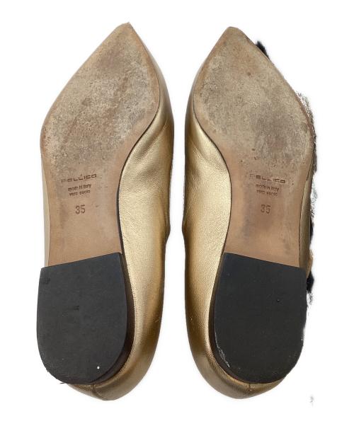 PELLICO（ペリーコ）PELLICO (ペリーコ) プラットフォームパンプス ゴールド サイズ:SIZE 23.5cmの古着・服飾アイテム