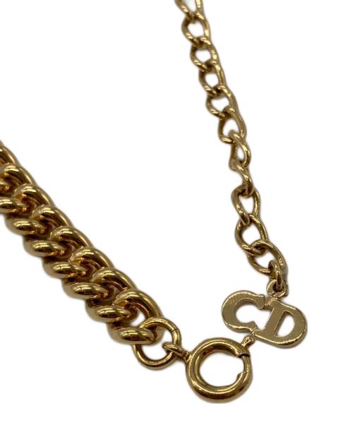 Christian Dior（クリスチャン ディオール）Christian Dior (クリスチャン ディオール) ラインストーンチェーンネックレス ゴールド サイズ:表記なしの古着・服飾アイテム