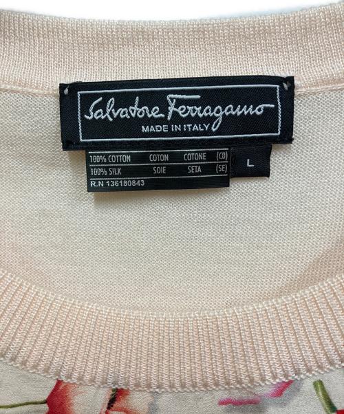 Salvatore Ferragamo（サルヴァトーレ フェラガモ）Salvatore Ferragamo (サルヴァトーレ フェラガモ) 半袖ニット ピンク サイズ:SIZE Lの古着・服飾アイテム