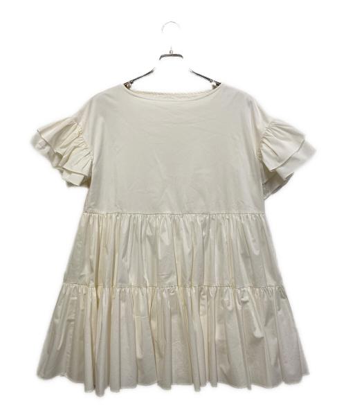 eimy istoire（エイミーイストワール）eimy istoire (エイミーイストワール) フリルスリーブティアードミニワンピース ホワイト サイズ:FREEの古着・服飾アイテム