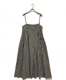 maria（マリア）の古着「ギンガムチェックノースリーブワンピース」｜ブラック