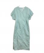 BALLSEYボールジィ）の古着「リネンコットンムーブウエストタックワンピース」｜スカイブルー