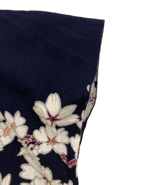 貫頭衣 SOU・SOU（カントウイソウソウ）貫頭衣 SOU・SOU (カントウイソウソウ) 花柄ノースリーブワンピース ネイビー サイズ:FREEの古着・服飾アイテム