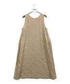 TSUHARU by samansa Mos2ツハル バイ サマンサモスモス）の古着「お花タイル総刺繍前後着ワンピース」｜ベージュ