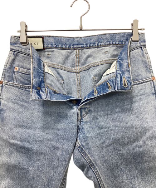 GUCCI（グッチ）GUCCI (グッチ) ウォッシュ加工 5Pデニムパンツ スカイブルー サイズ:28の古着・服飾アイテム