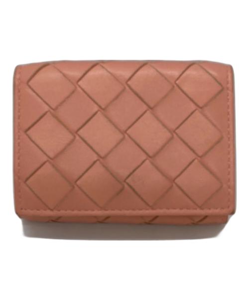 BOTTEGA VENETA（ボッテガベネタ）BOTTEGA VENETA (ボッテガベネタ) イントレチャート3つ折り財布 ピンクの古着・服飾アイテム